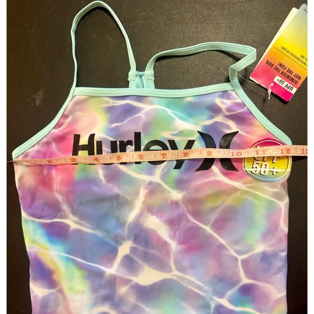 Hurley Girls 1 Piece Swim Suit Tie Dye Large 12/14 NWT